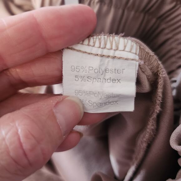 Grace Karin Brown Stretch Elastic Waist‎ Pockets Ralax Fit Pants Size XL - Picture 6 of 6